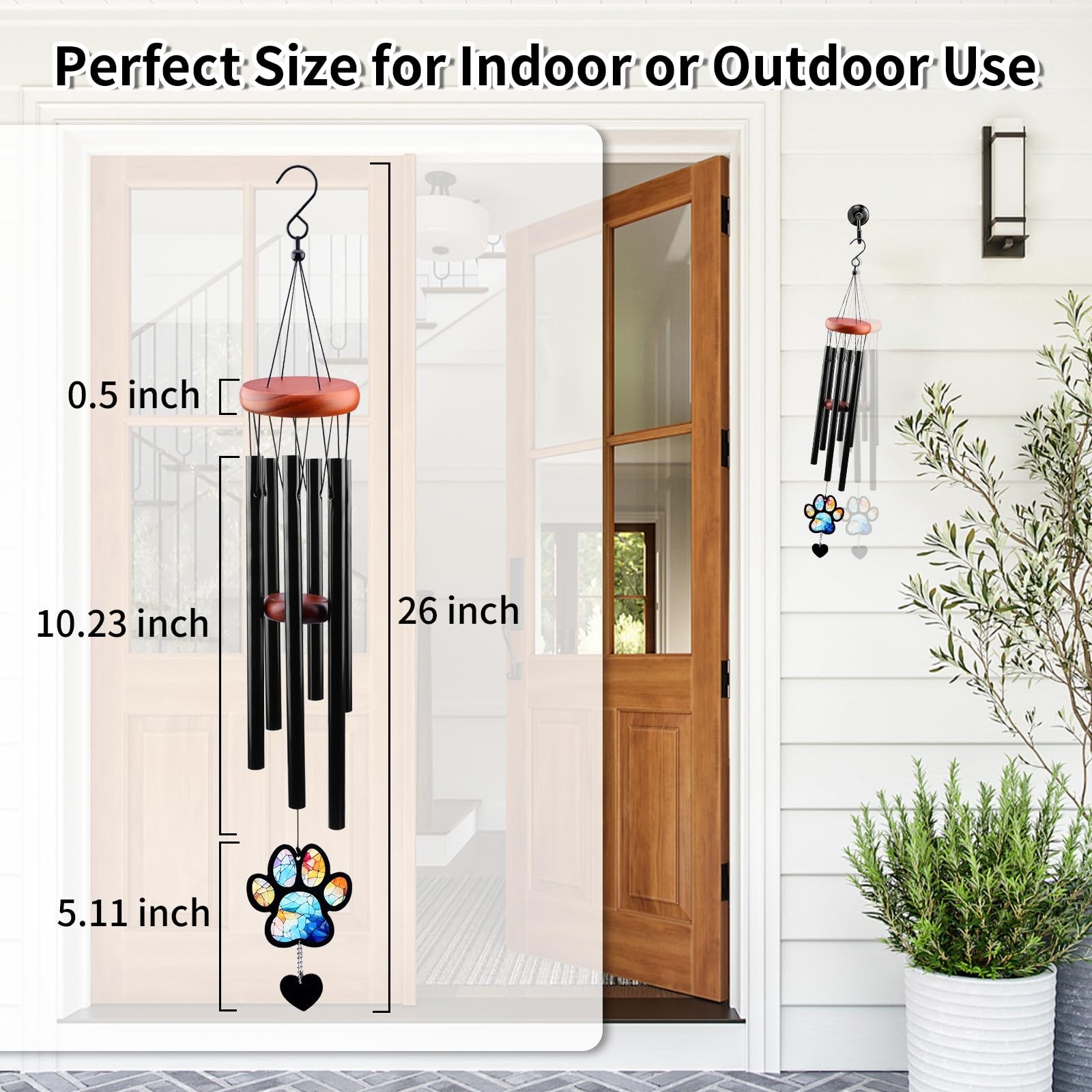 Pet Memorial Wind Chime – Dog Memorial Gifts for Loss of Dog, Loss of Pet Sym…