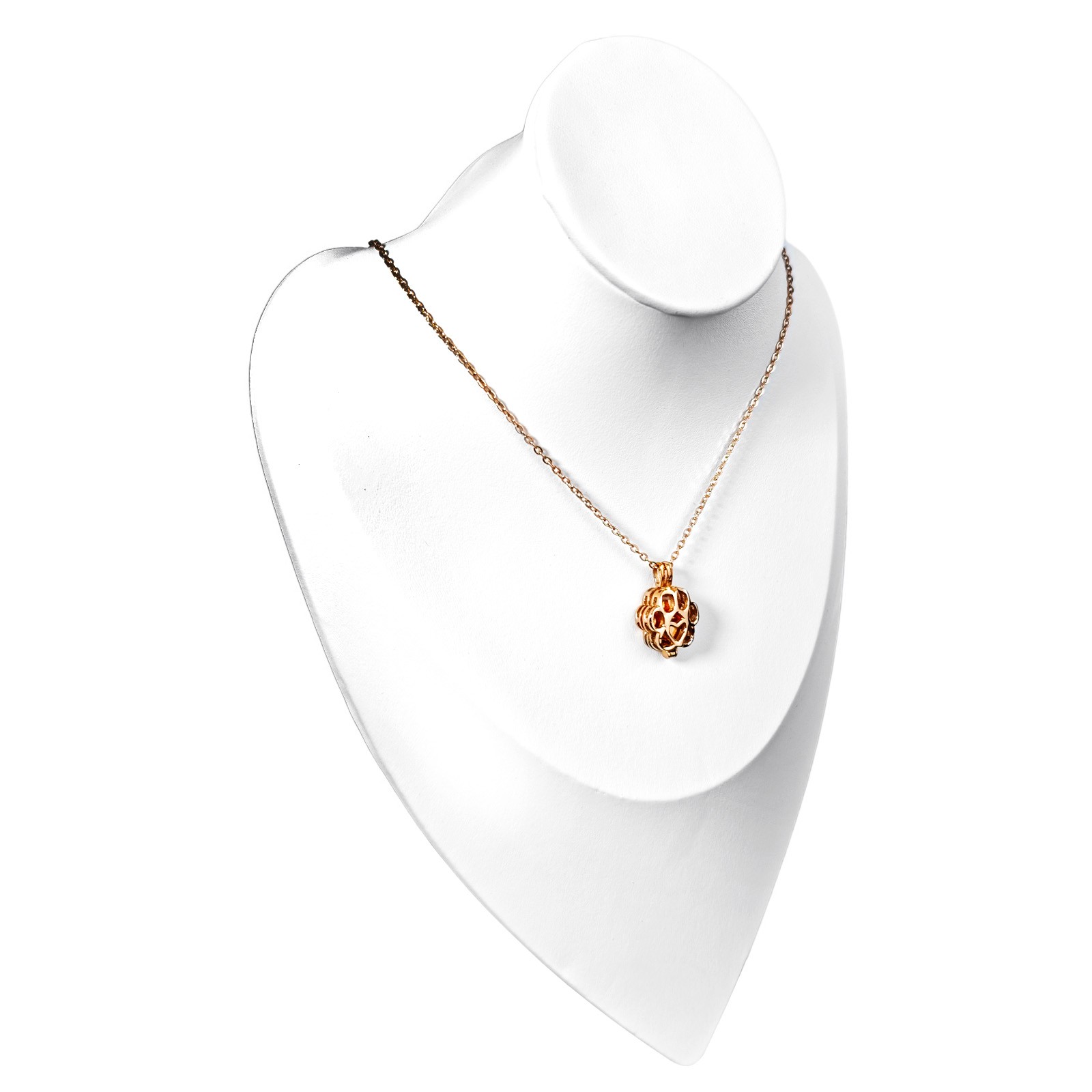 Paw Shaped Pet Ashes Commemorative Necklace With Box For Dog&Cat (Rose gold)