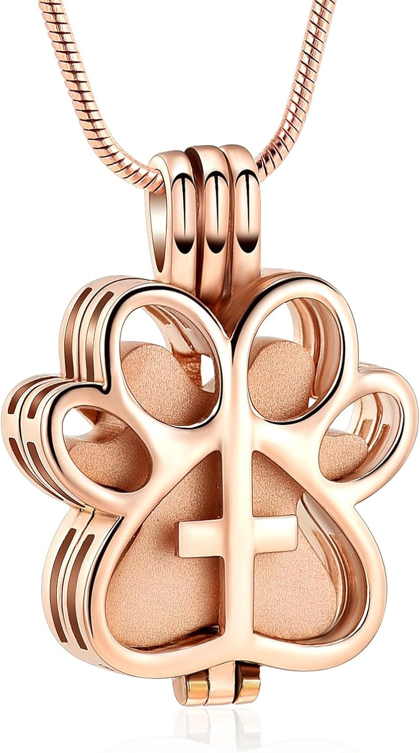 Pet Cremation Jewelry for Dog/Cat Paw Stainless Steel Memorial Locket Urn Neckla