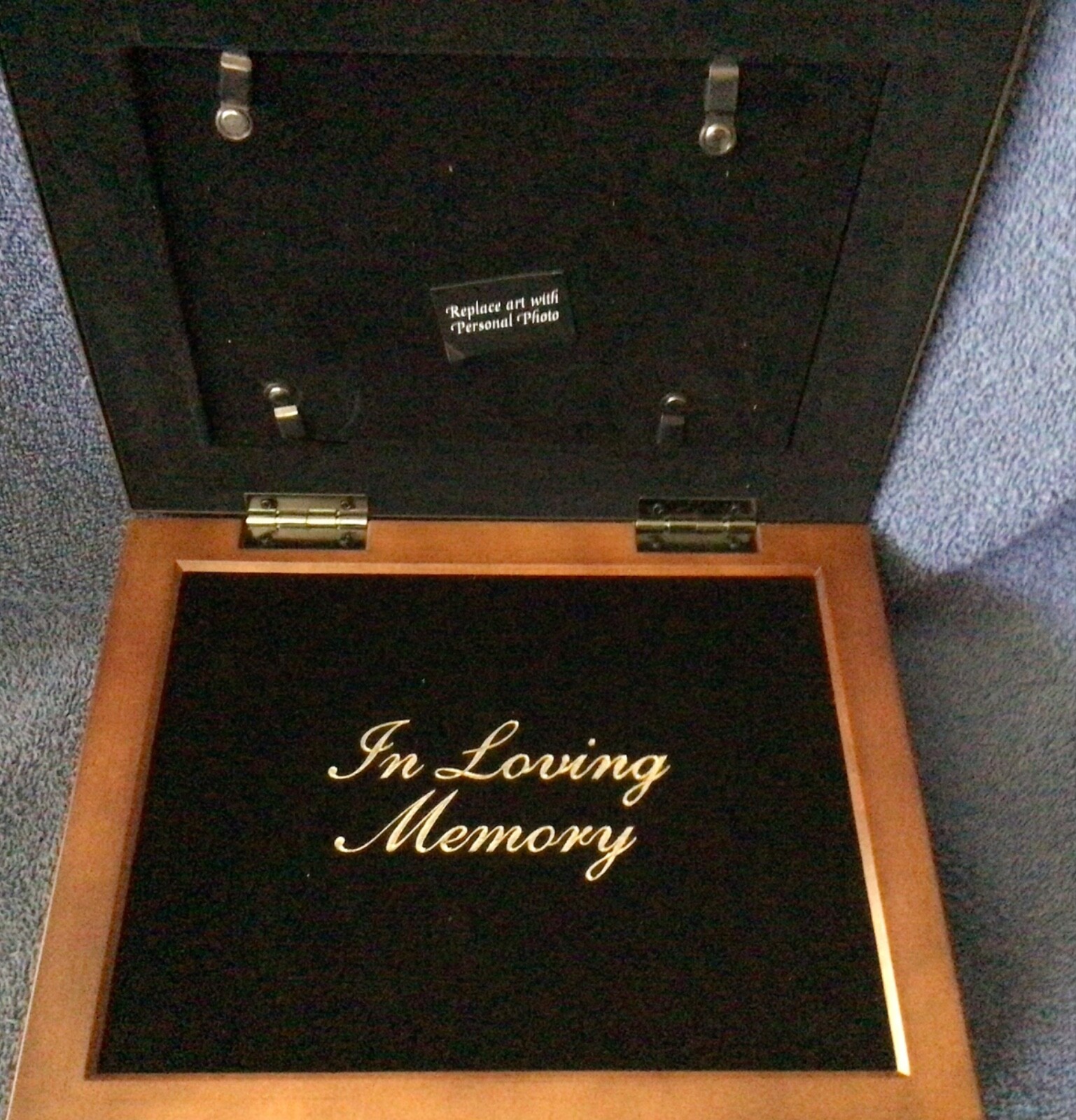 Beautiful Pet Cremation Box, Urn, Woodgrain, “My Dog’s Pawprints on My Heart”