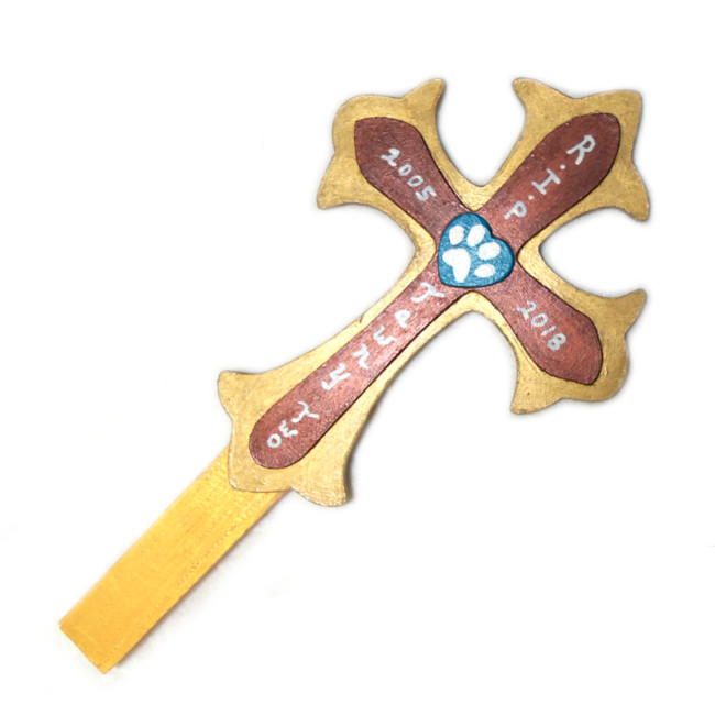 Custom Pet Memorial Grave Marker *LeFleur Wood Cross* Personalized Handmade USA