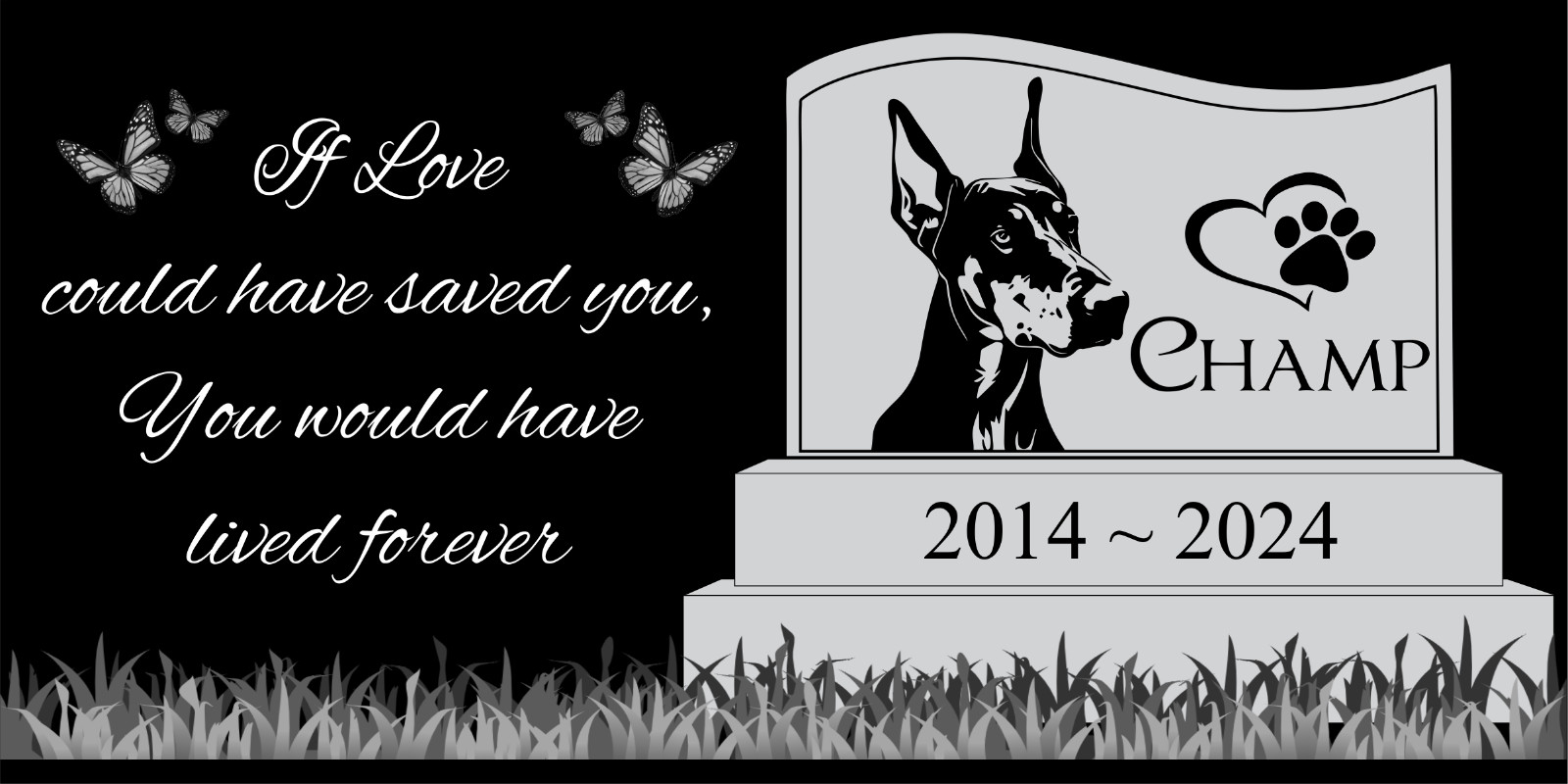Pet memorial Engraved Marker, headstone Granite gravestone Golden Retriever, dog