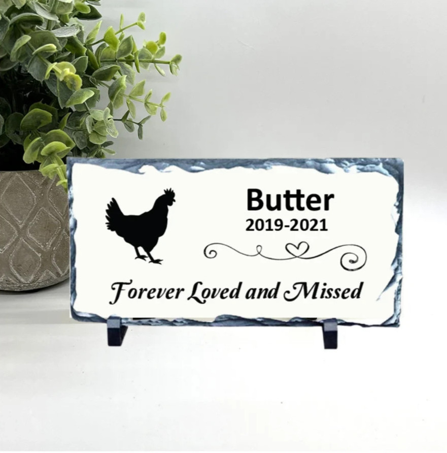Chicken Memorial – Personalized Pet Memorial Stone – Chicken Loss sympathy Gift