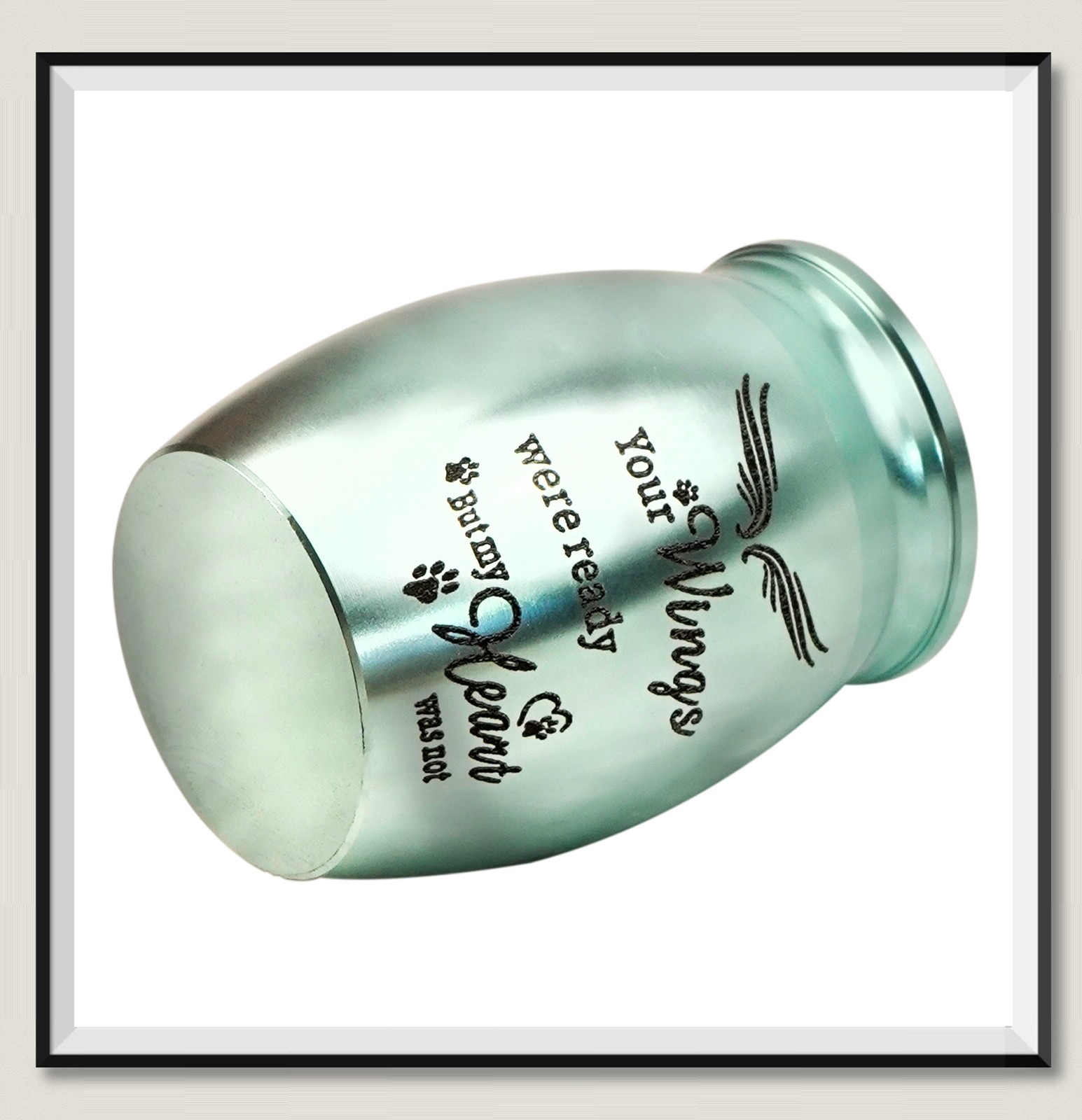 Blue Pet Memorial Small Urns 1.57inch For Dog&Cat Ashes Stainless Steel