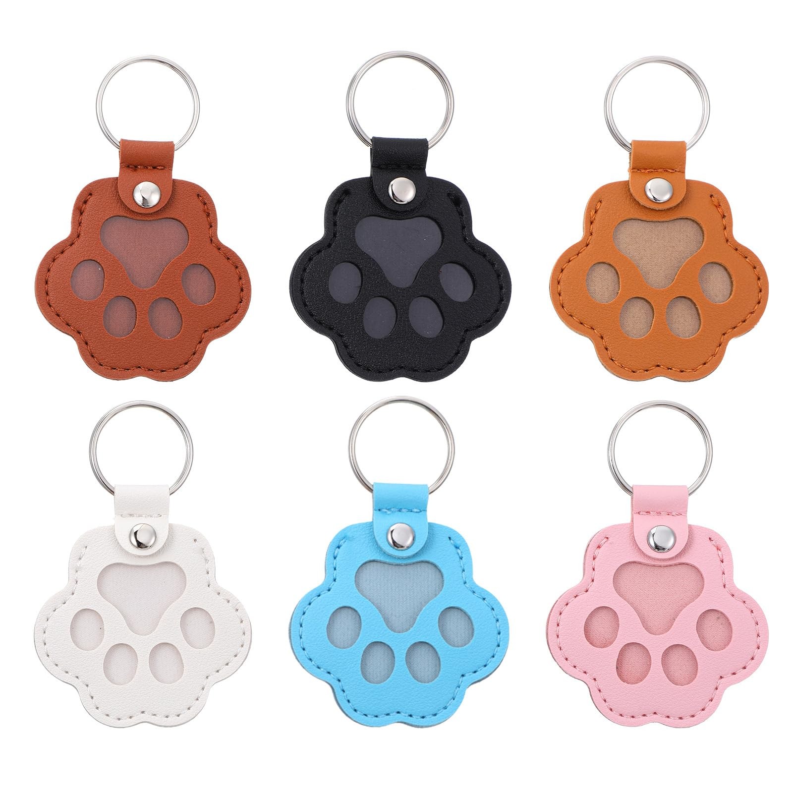 TIESOME 6Pcs Pet Hair Storage Keychain, Dog Cat Hair Collector Paw Shaped fur…