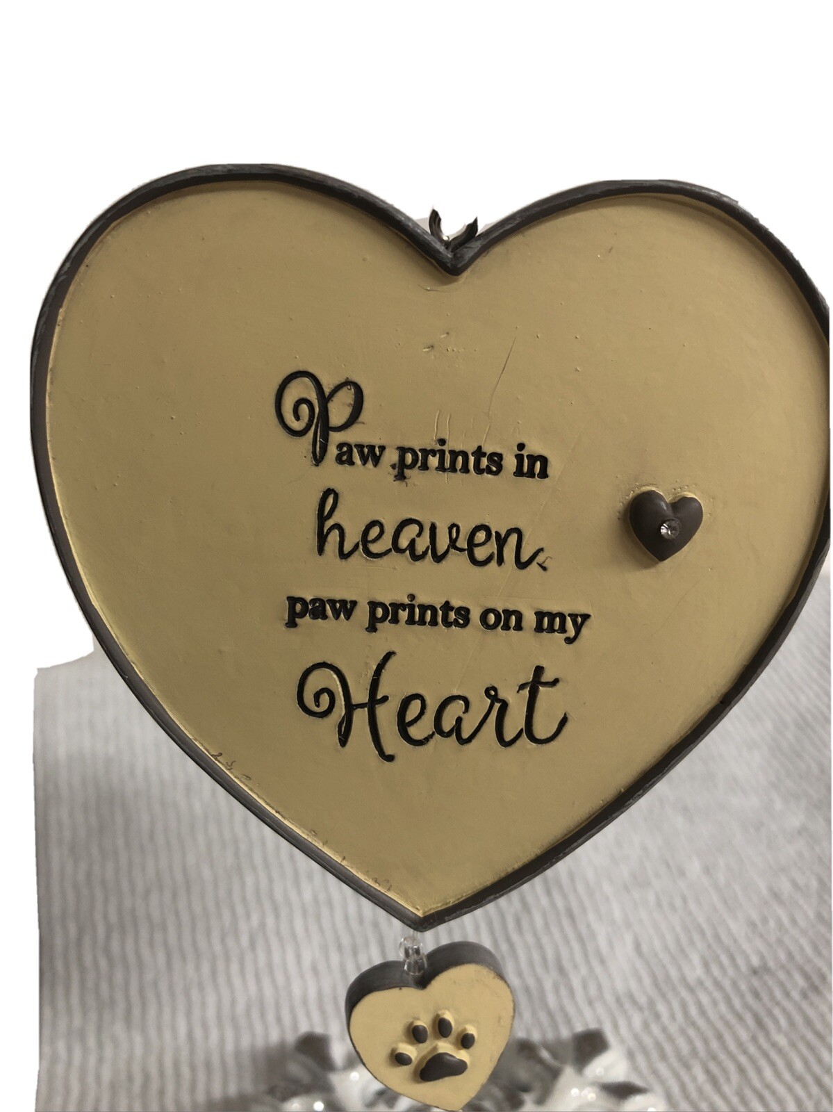 PAW PRINTS IN HEAVEN Pet Bereavement Ornament by Enesco Foundations, New, w/Tags