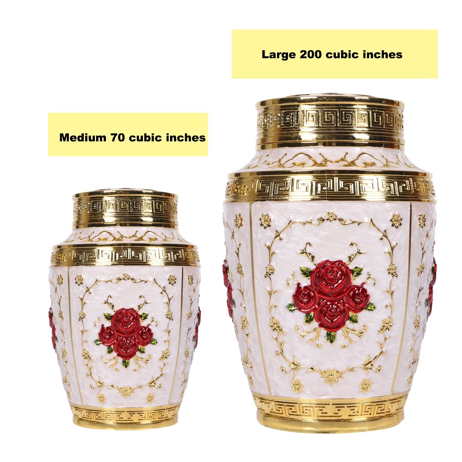 Urn for Human Ashes Adult Female – Rose Flower Cremation Urn Mom – Funeral Ur…