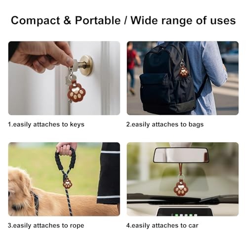Sitiaus Paw Shaped Dog Hair Keychain Pet Fur Memory Charm for Dog & Cat Fur