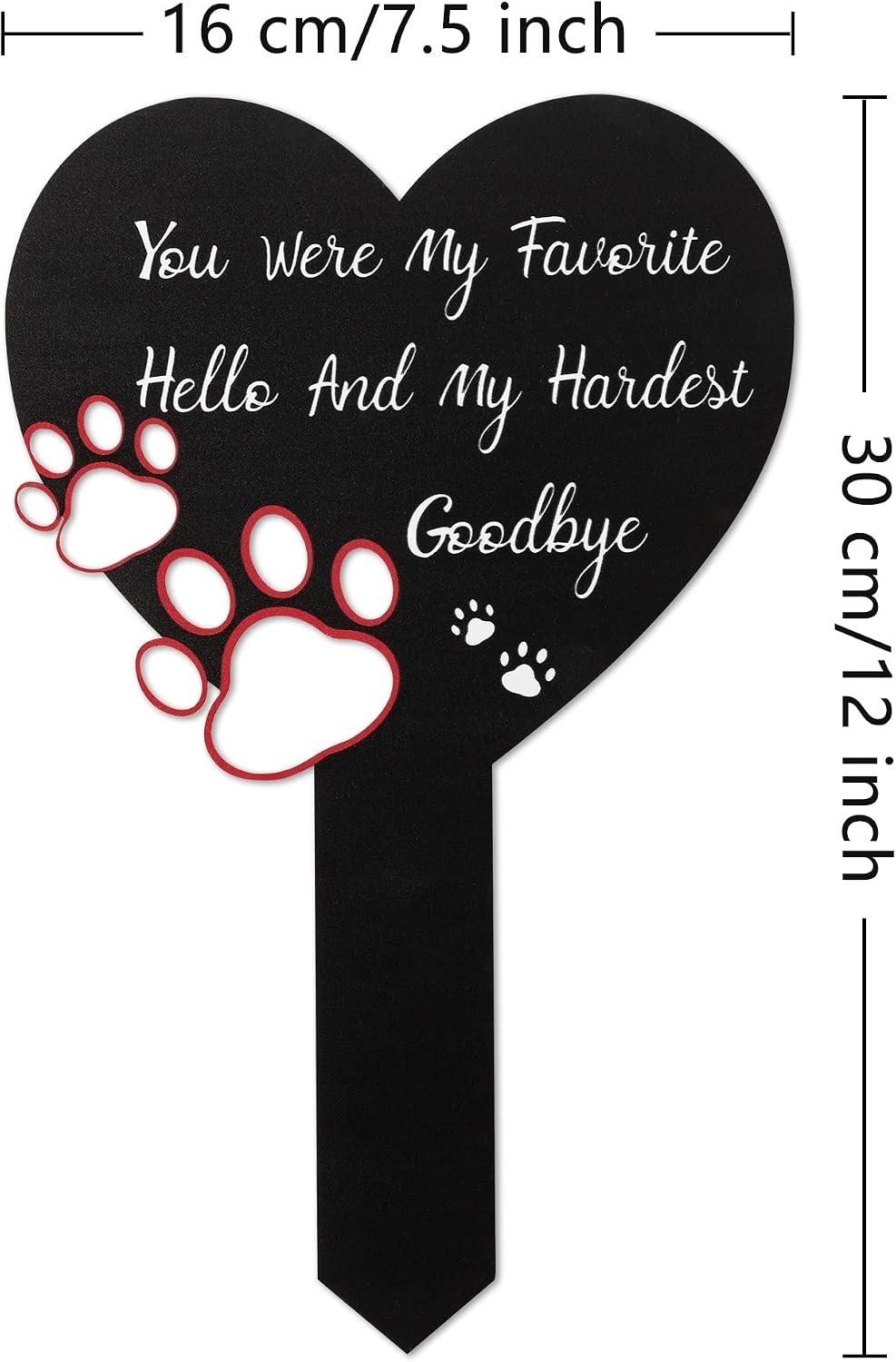 Remembrance Guard: Pet Memorial Sign with Heart Shape – Perfect for Gardens