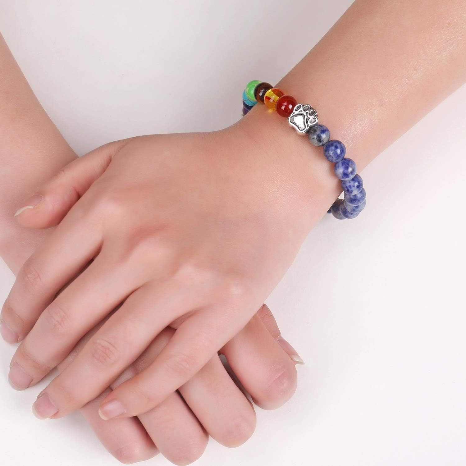 Pet Memorial Gifts,Rainbow Bridge Bracelet for Beloved Dog Cat,8MM Mixed…