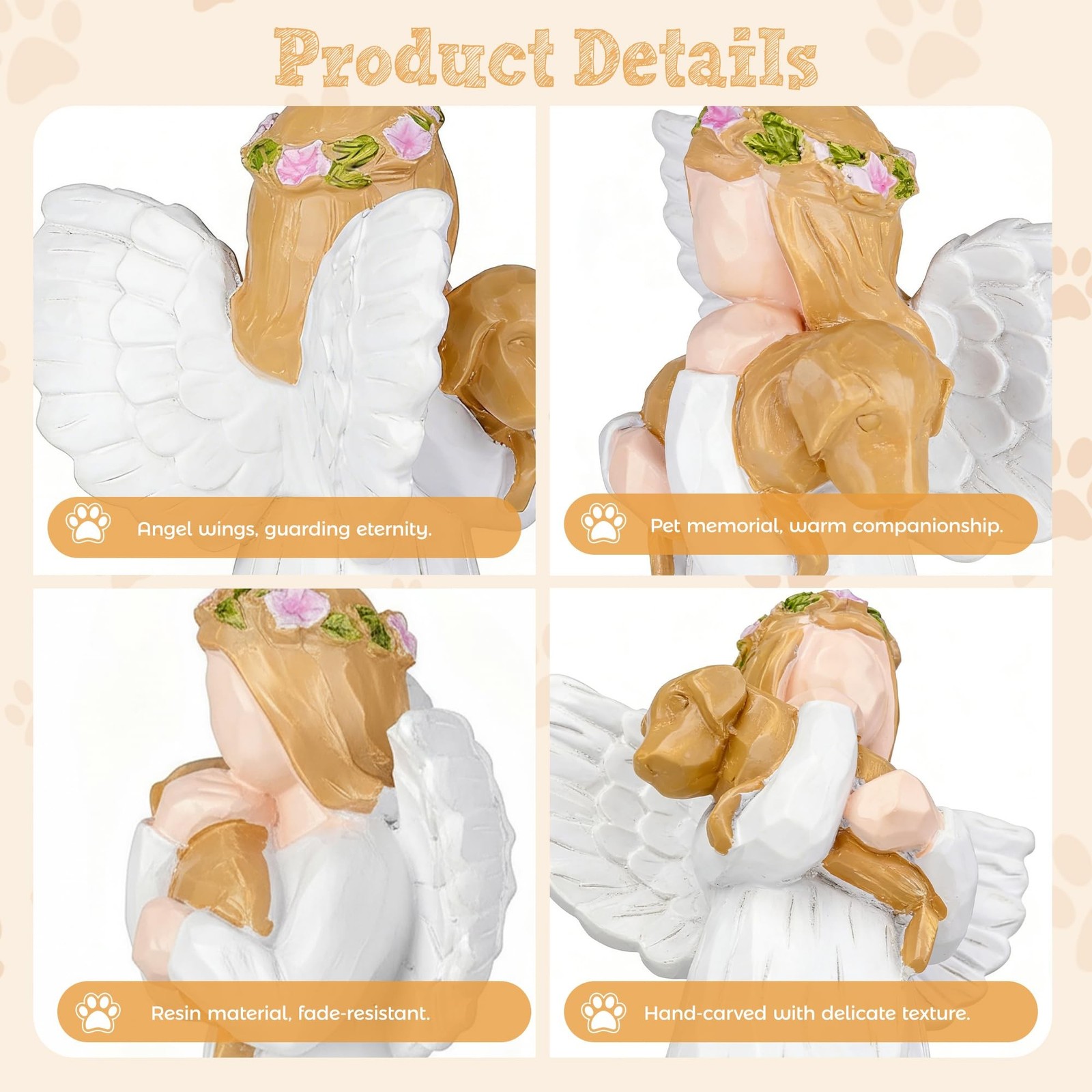 Dog Memorial Gifts for Loss of Dog, Pet Memorial Keepsake, Resin Angel Dog Fi…