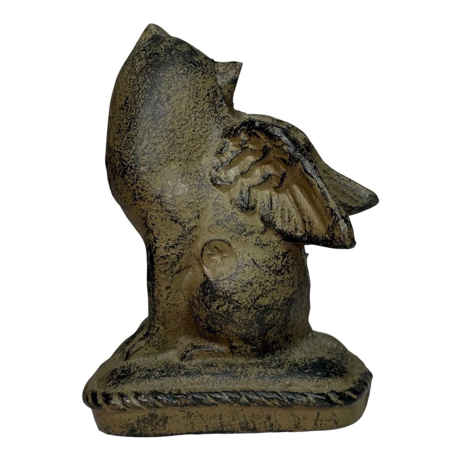 Cast Iron Cat with Angel Wings Statuette – Pet Memorial Keepsake Figure, 3.5″