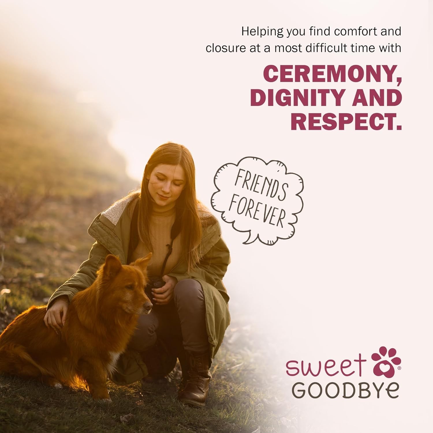Sweet Goodbyes Eco-Friendly Cocoon Pet Burial Kit Size Medium Natural NEW