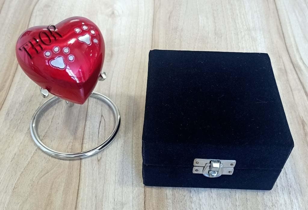 Red Footprint Small pet Marks Urns for Human Ashes – Mini Urns Human Ashes Heart