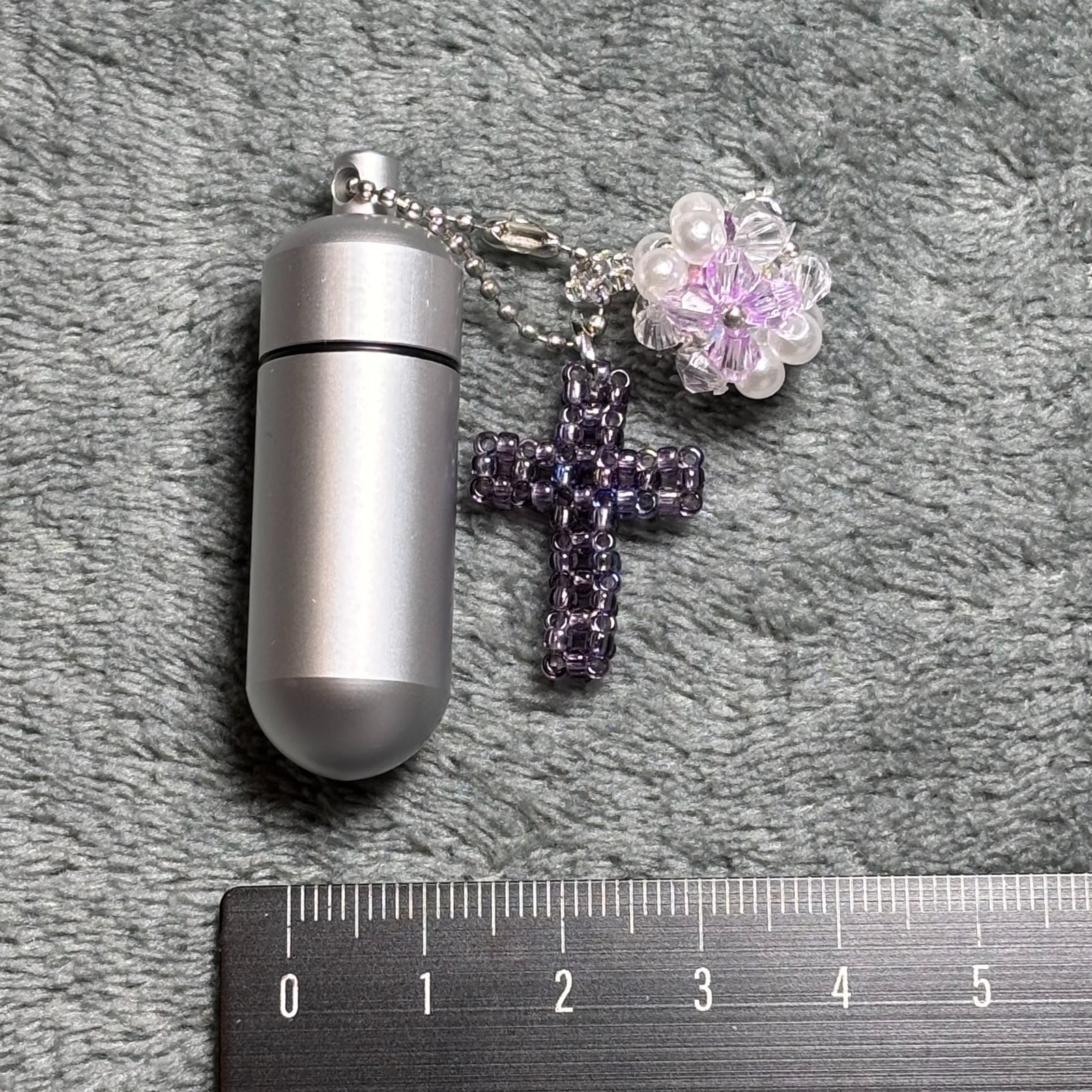 Cremation Ashes Keychain – Cremation Keepsake(paple cross and paple ornaments)