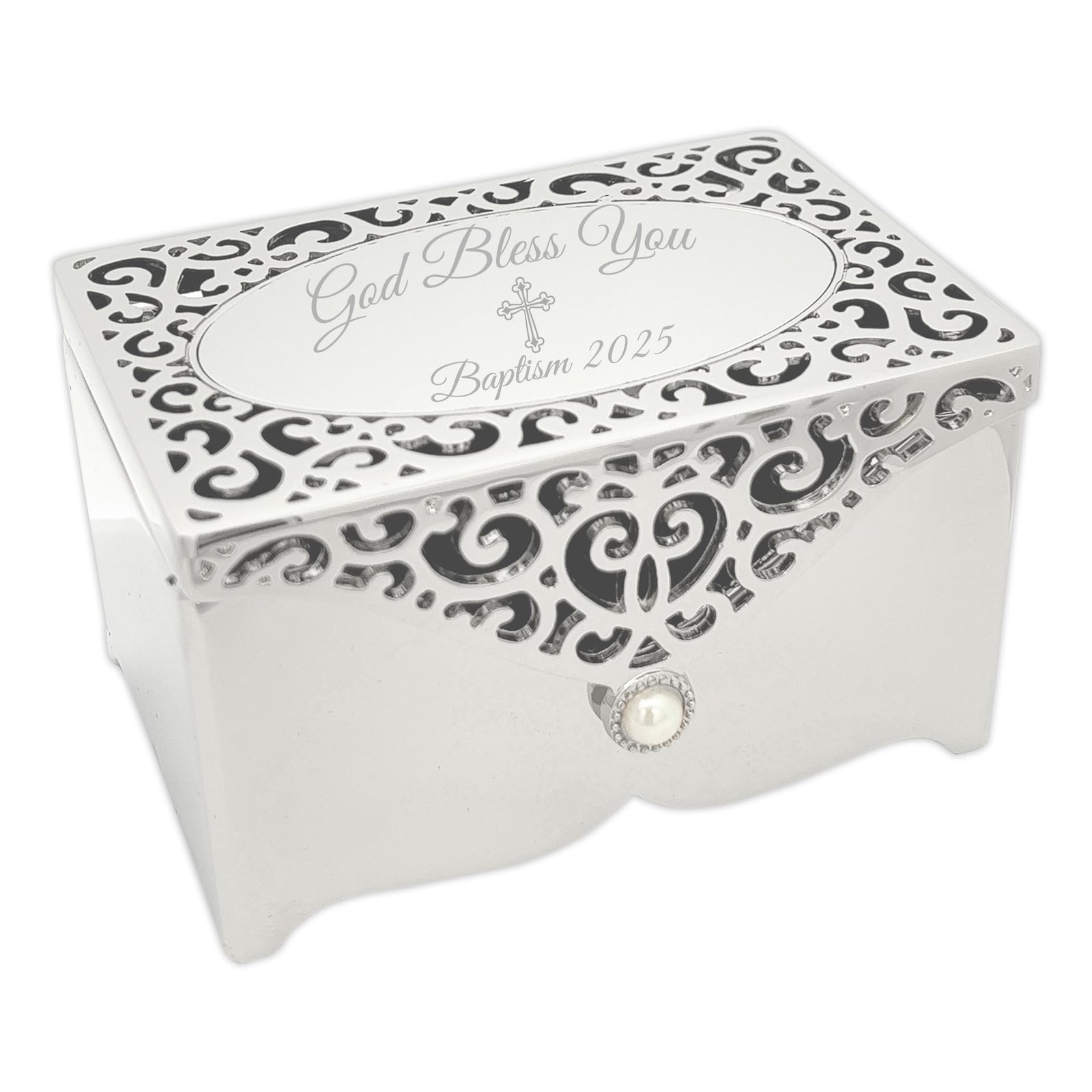 Cherished Moments Filigree Rectangle Jewelry Box, Religious Keepsake
