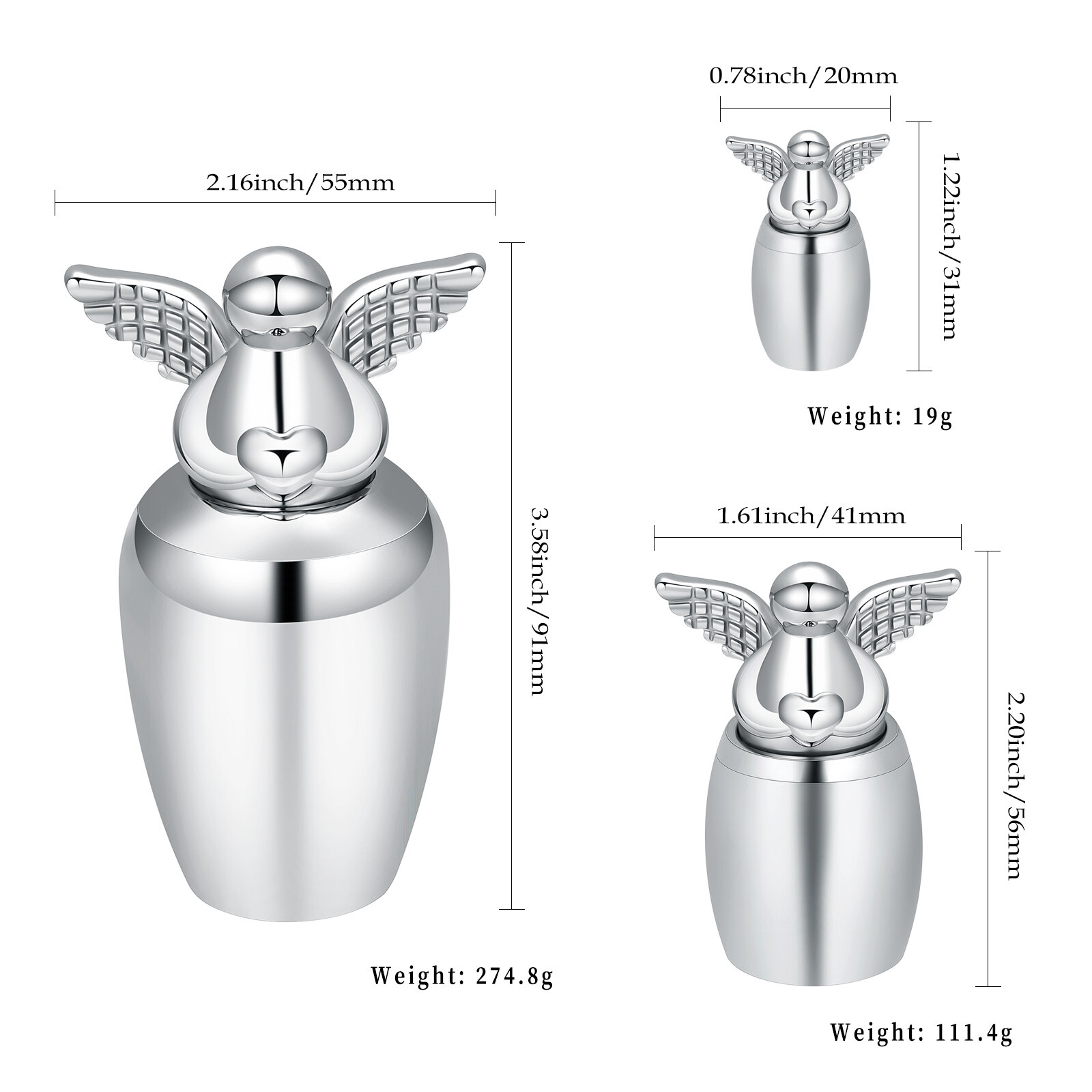 Small Angel Keepsake Urns for Human Ashes Memorial Mini Cremation Urns for Ashes