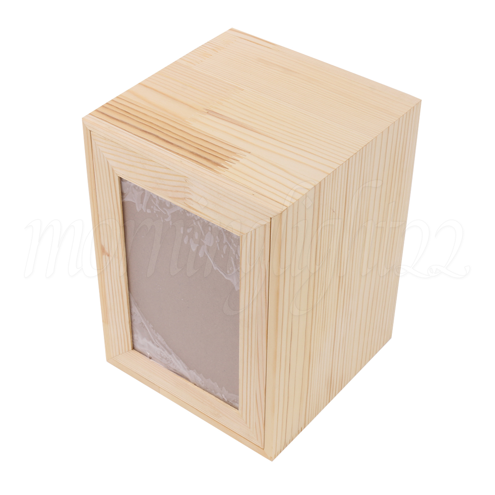 Animal Urns for Ashes Memorial Box 6.3 x 6.3 x 8.66 Inch Natural Wooden Color