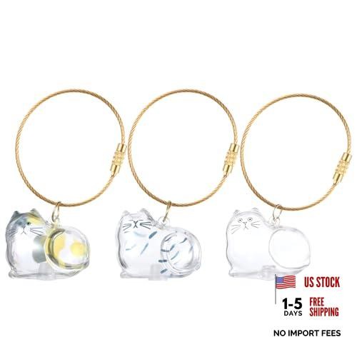 Xinjoduz 3 PCS Cat Hair Keepsake Bottles – Pet Hair Storage Keychain