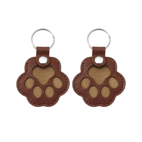 Sitiaus Paw Shaped Dog Hair Keychain Pet Fur Memory Charm for Dog & Cat Fur