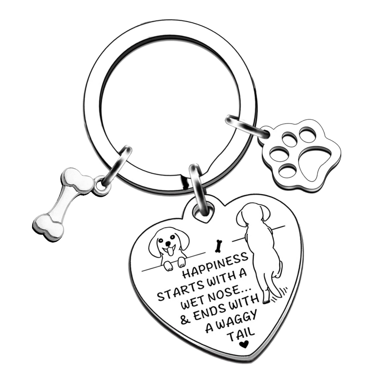 Dog Keyring for Pet Lovers – Cute Paw Charm Keychain, Pet Owner Gift, Memoria…
