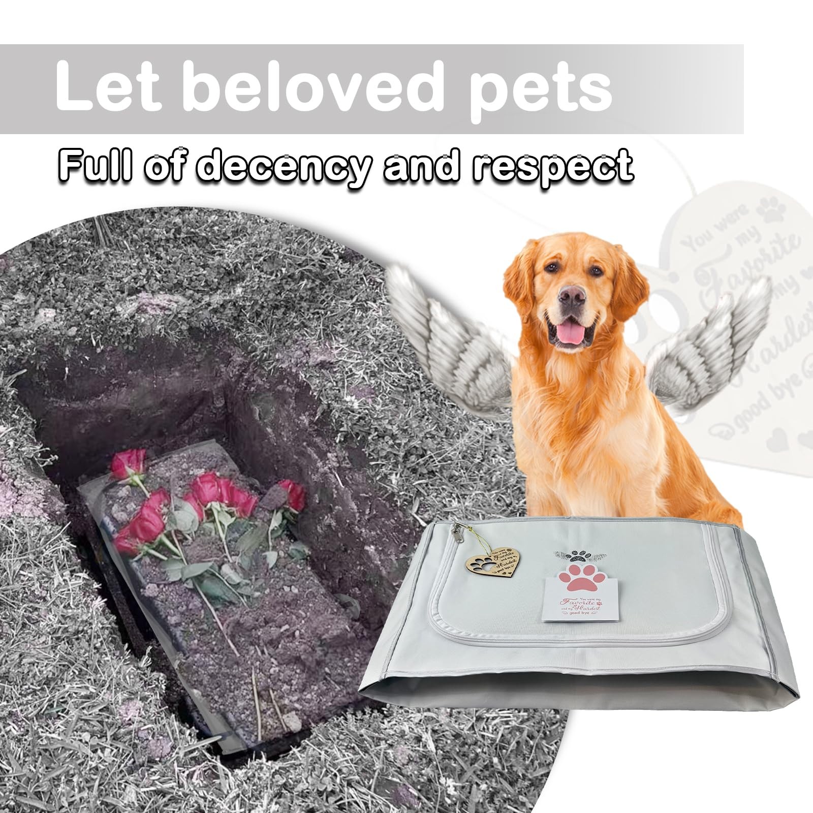 Lzhtime Pet Burial Eco Friendly Pet Body Bag Suitable For All Kinds Of Pets Pet