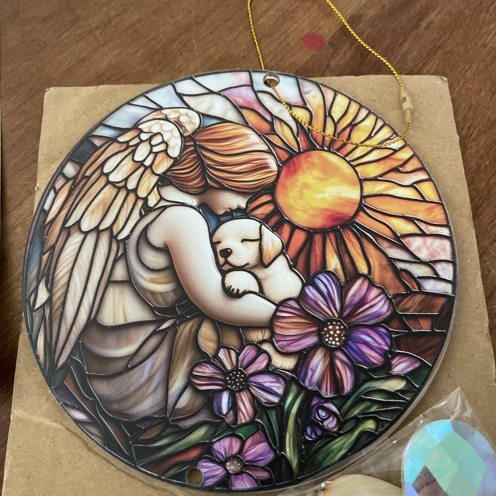 DIY Dog Memorial Gifts for Loss of Dog, Dog Angel Memorial Suncatcher