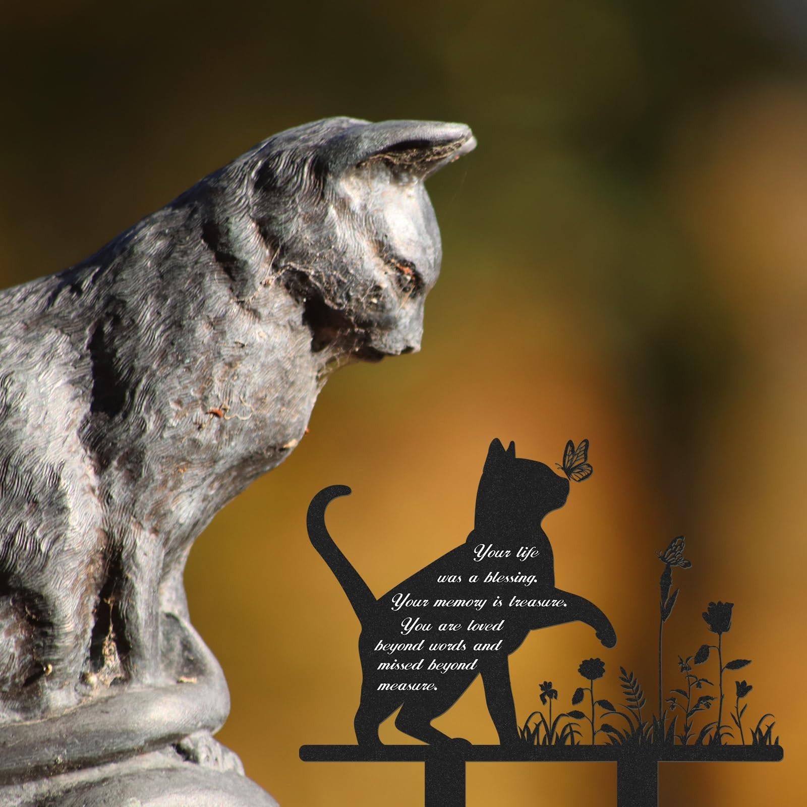 Memorial Pet Grave Markers, Metal Cat Garden Stake Plaque Cemetery Outdoors, …