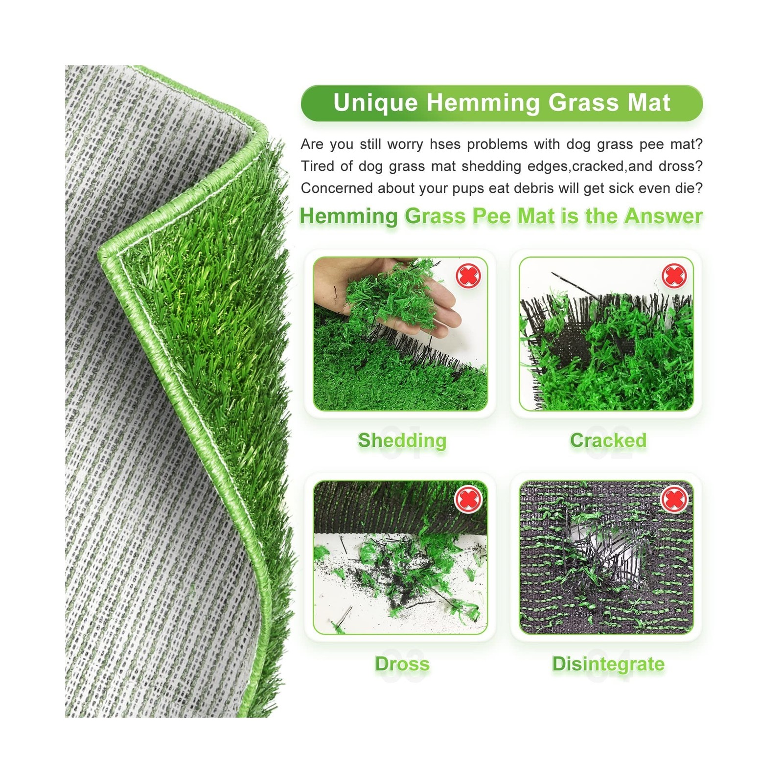 Hompet Dog Grass Pad with Tray Large, Puppy Turf Potty Reusable Training Pads…