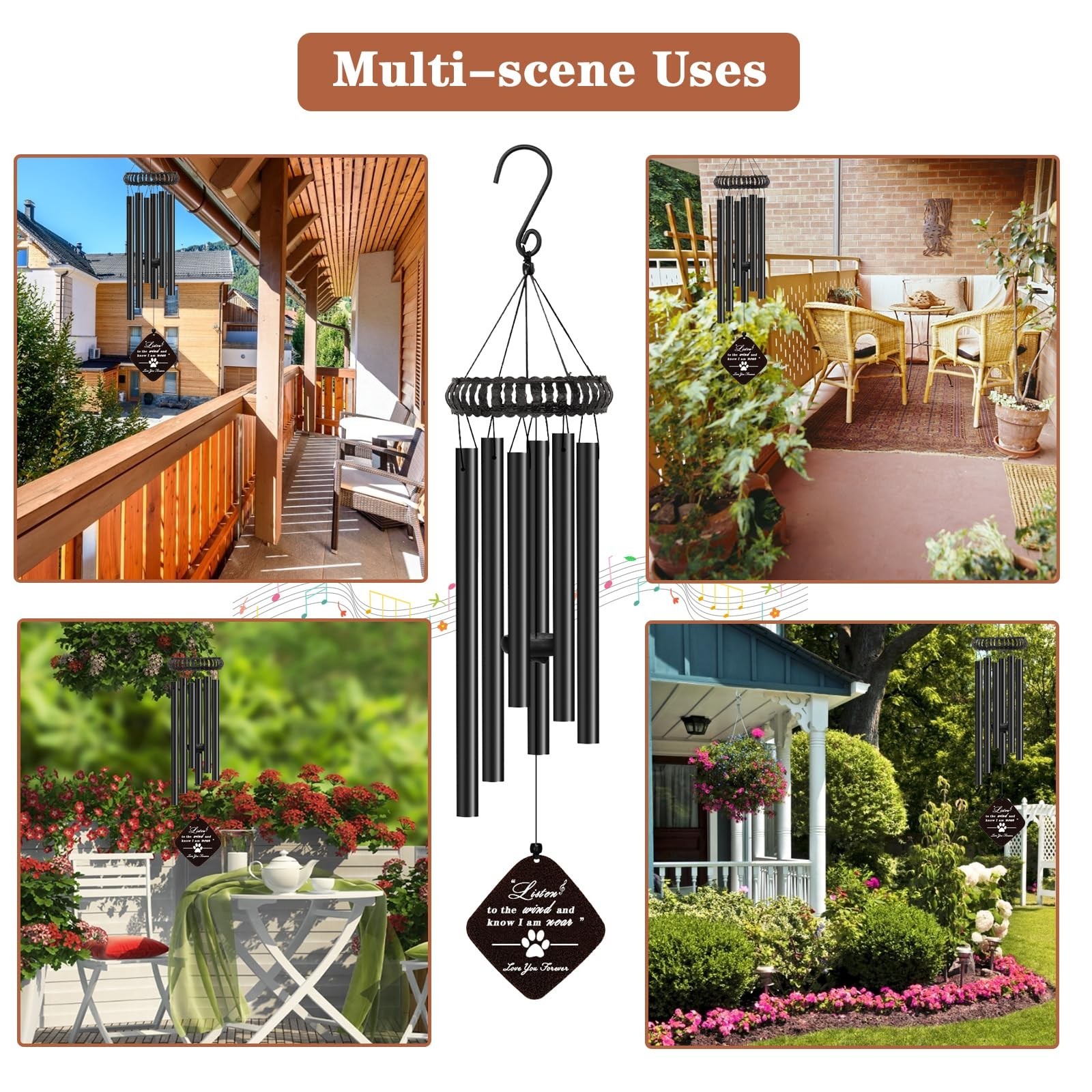 VENBEEL Dog Memorial Gifts for Loss of Dog, 28″ Pet Memorial Wind Chime, Loss…