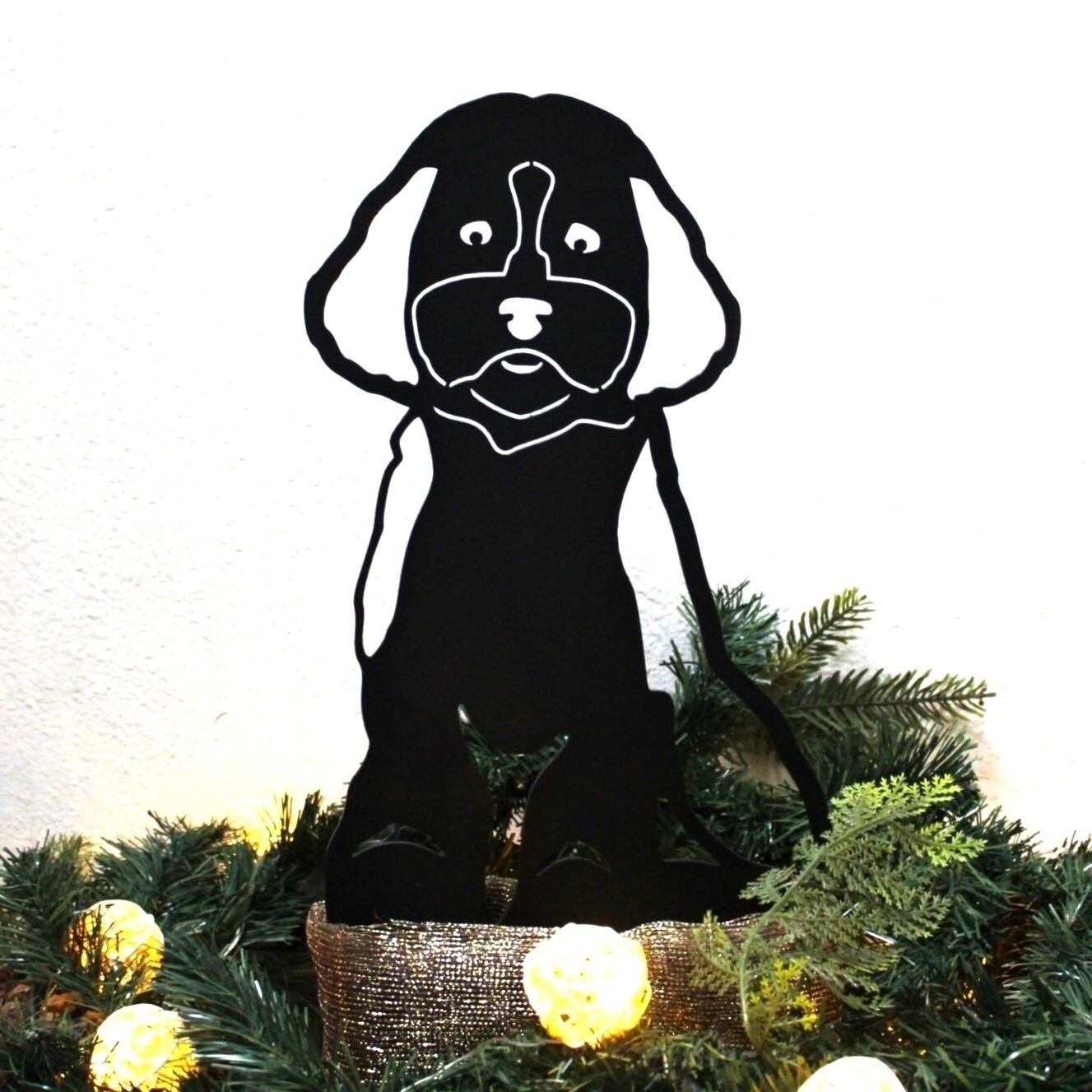 Cockapoo Black Metal Dog Silhouette