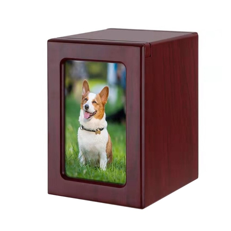 Cats Dogs Pet Ashes Single Box Solid Can Place Photos Commemorative Box