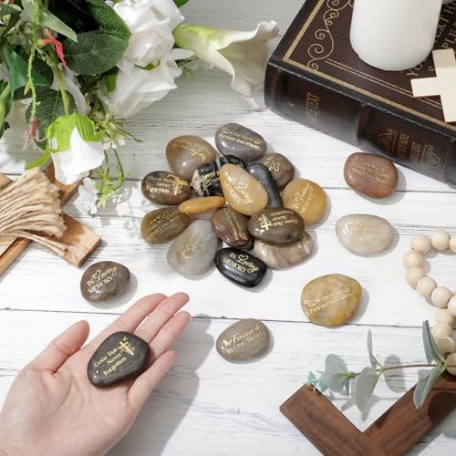 Pcs Memorial Stone 1.97 Inch Celebration of Life Elegant Style 30 Deep Color