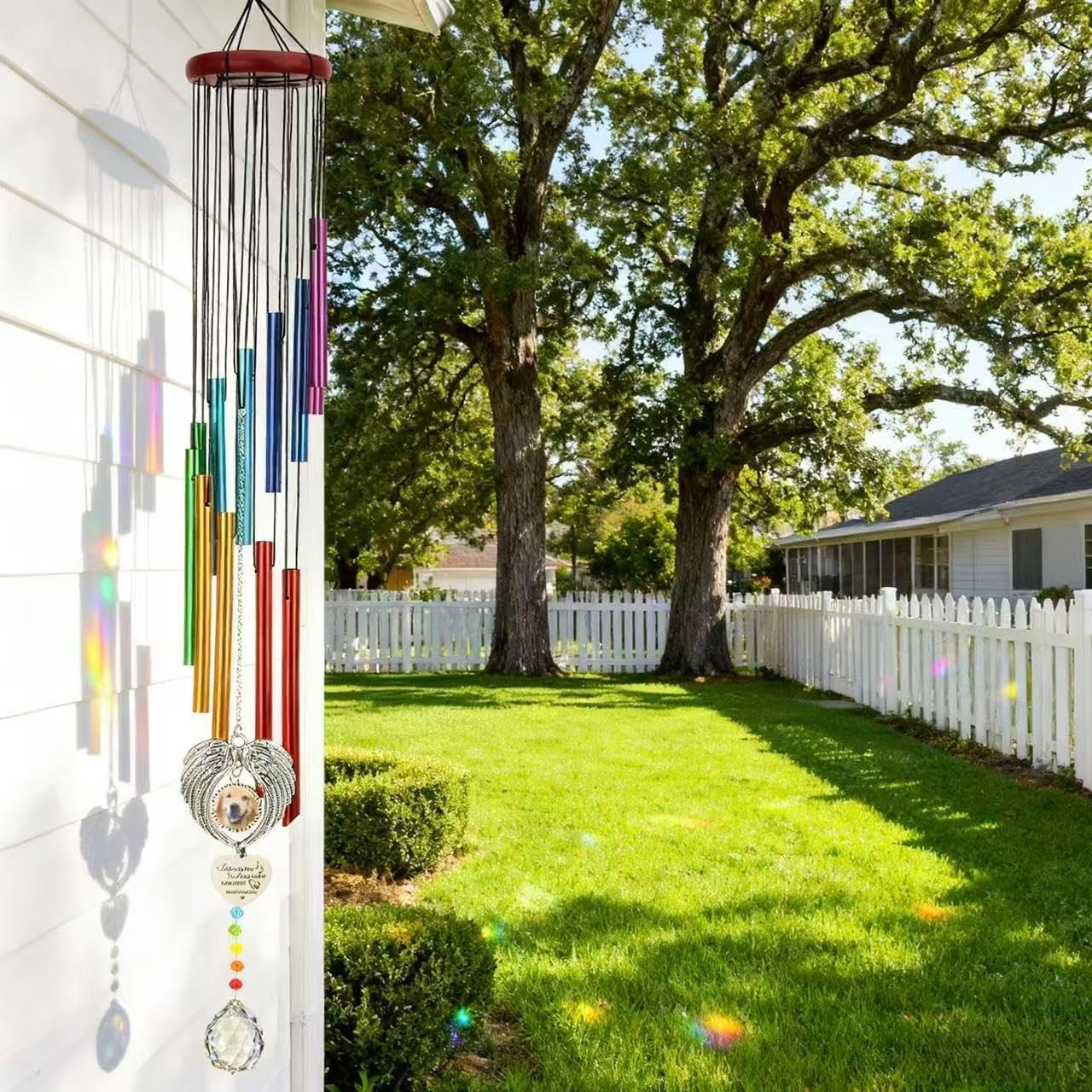 Dog Memorial Wind Chime, Sympathy Gift for Loss of Dog, Rainbow Bridge Remembran