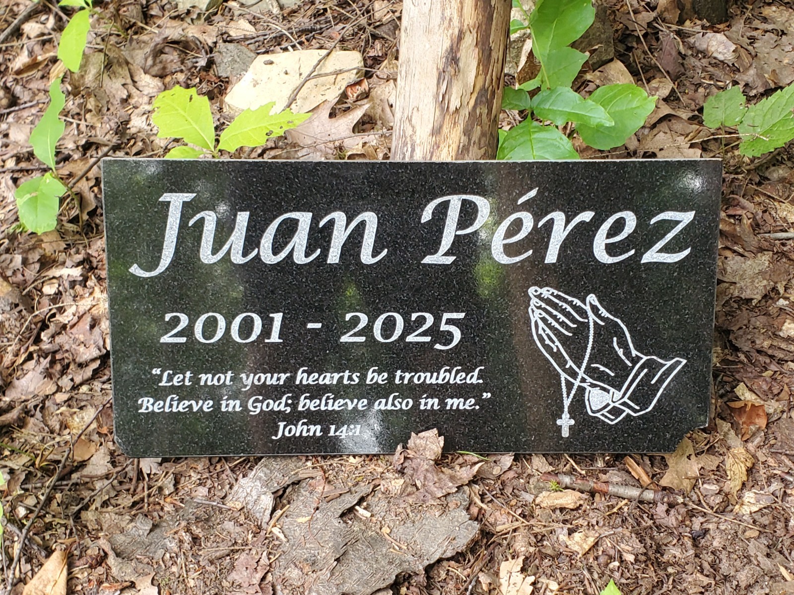 Loved One Memorial Grave Marker Headstone Garden Granite Stone Burial Plaque t10