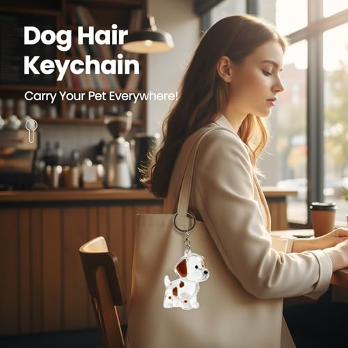 Dog Hair Keychain,Transparent Bottle for Fur,Dog Memorial Gifts for Loss,Pet