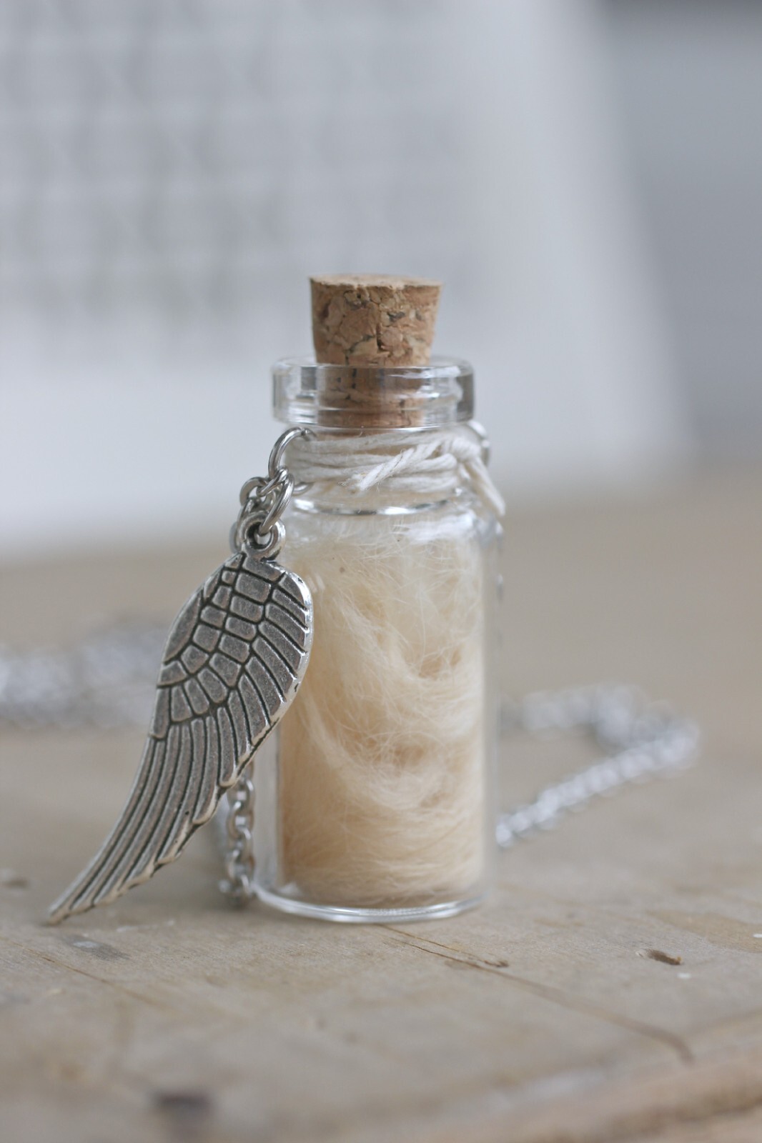 Pet Fur Bottle Pendant, Pet Memorial Gifts, Pet Hair Keepsake, Urn Necklace