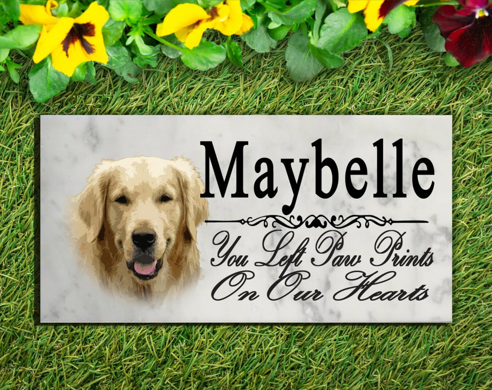 Customized Golden Retriever Memorial Stone Dog Grave Marker Pet Garden Plaque