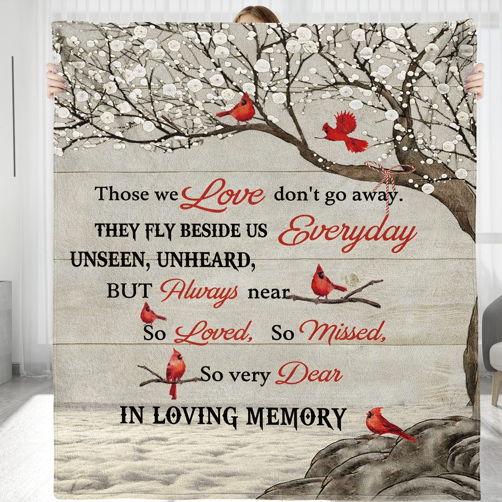 Personalized Memorial Blanket Gift, in Loving Memory, Blanket Memorial Gift f…