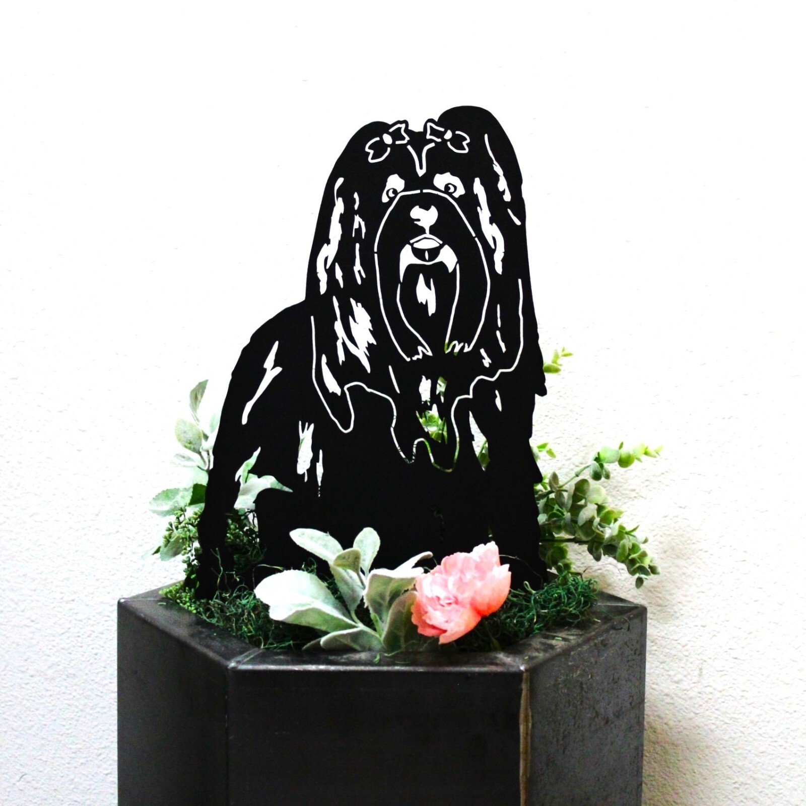 Shih Tzu Black Metal Dog Silhouette