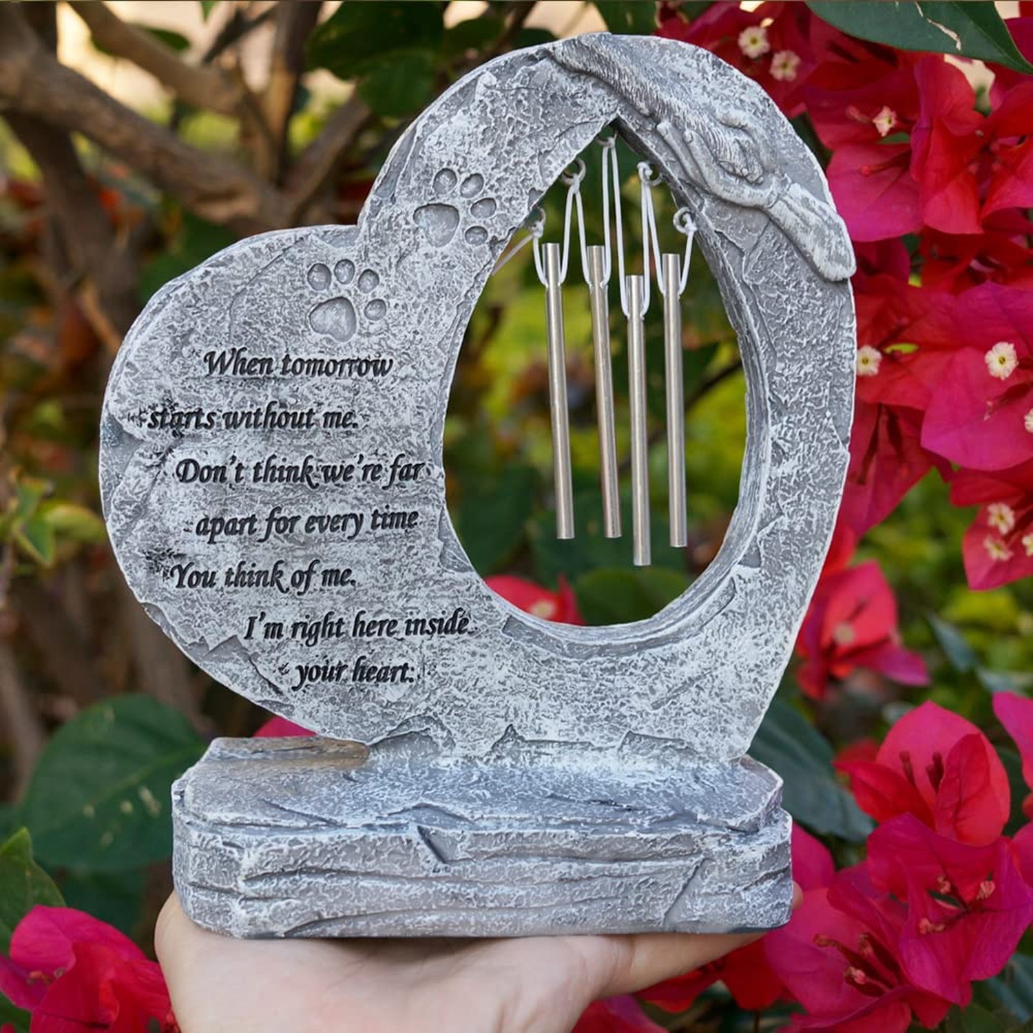 YiXiEr Pet Dog Memorial Stones Garden Stones with Wind Chimes, Sympathy Loss …