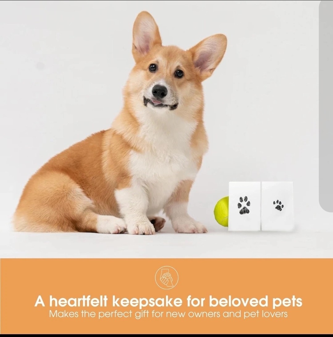Paw Print Ink Pad Kit for Dogs Cats DIY Keepsake Impression Set 4 Card Black Ink