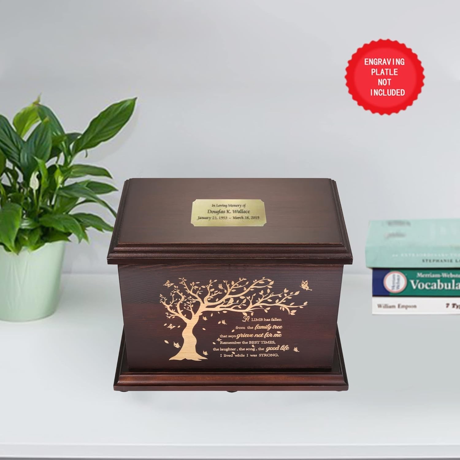 Cremation Memorial Urns for Human Ashes Adult Male Female, Wooden Urns Box an