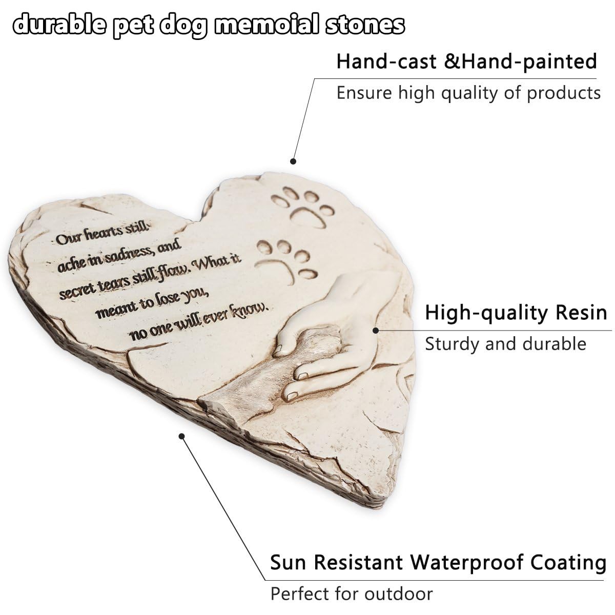 New York Dog Pet Memorial Stones, Heart-Shaped Loss of Pet Dog Grave Stone He…