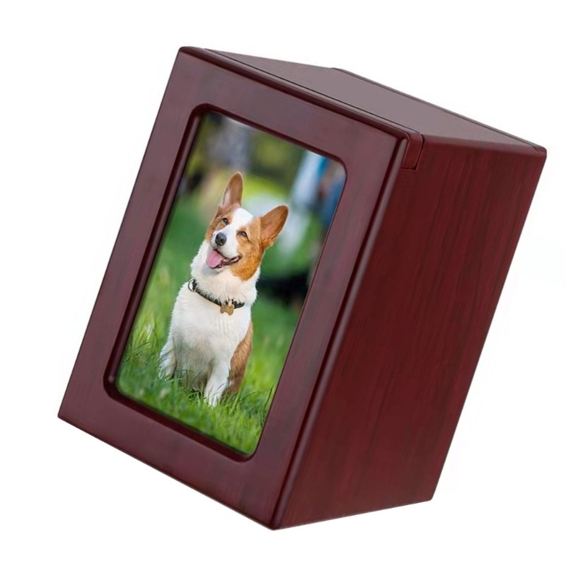 Cats Dogs Pet Ashes Single Box Solid Can Place Photos Commemorative Box