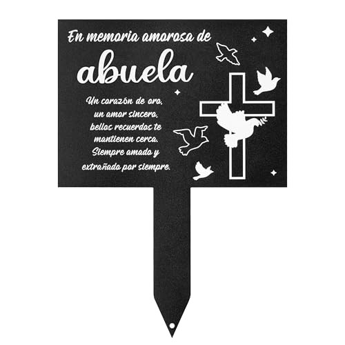 Spanish Cemetery Decorations for Grave – Metal Memorial Grave Marker, Abuela