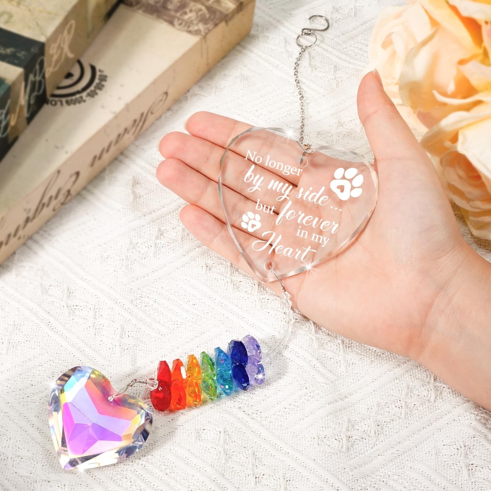 Dog Memorial Crystal Suncatcher, Pet Memorial Gifts for Dogs, Loss of Dog Sym…
