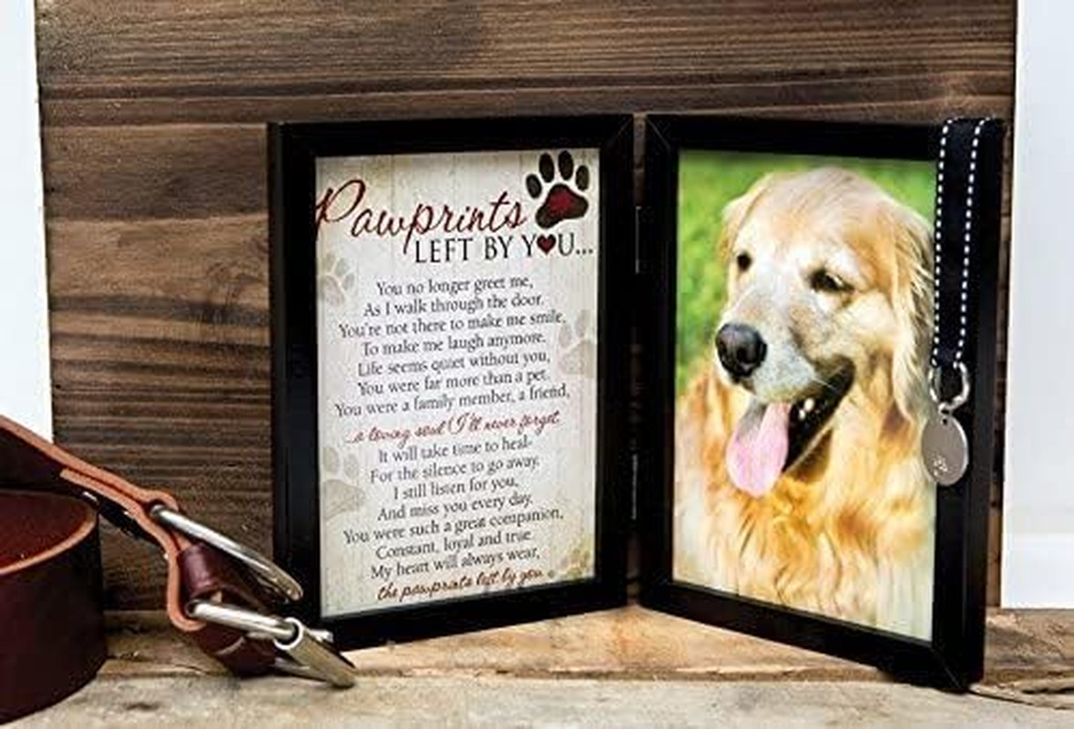 Pet Memorial Photo Frame – Sympathy Keepsake with Engravable Tag & Poem