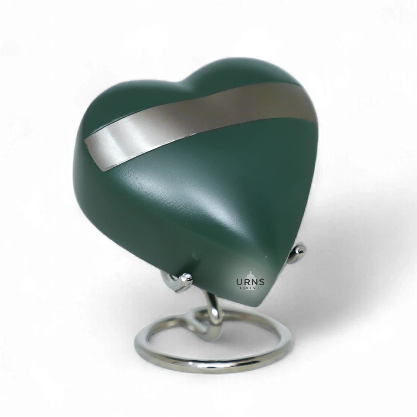 Sage Serenity Green Brass Heart Keepsake Urn – Mini Memorial for Ashes