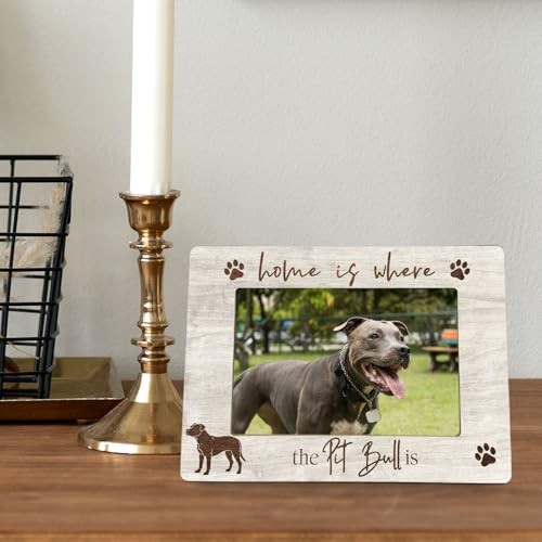 Picture Frame – Gifts for Women Wooden Photo Frame 4×6, Pitbull Dog Pit Bull